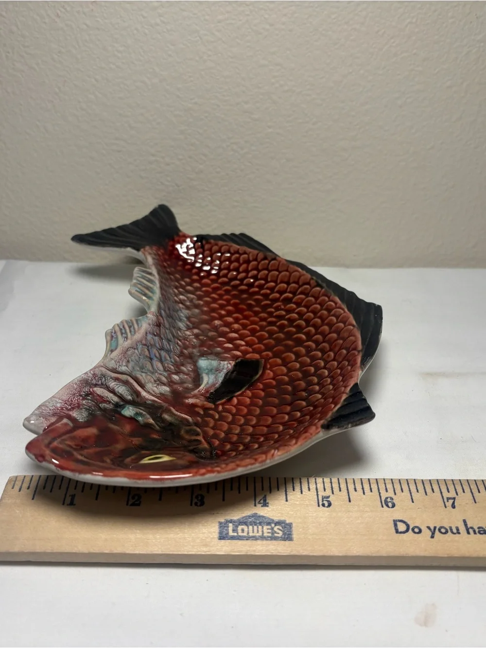 Decorative Ceramic Fish Figurine - Brown and Black